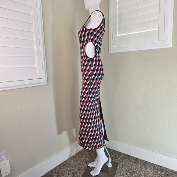 Ronny Kobo Izel Midi Knit Dress Geometric Design - Picture 2 of 5